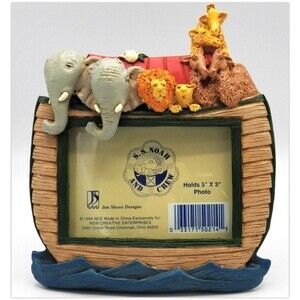 Jim Shore Designs Noah's Ark Picture Frame Nursery Baby Photo Frame 1994- NEW